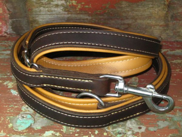 Sattellederleine Breit (20 mm) mit Nappa Polster nach eigenen Wünschen