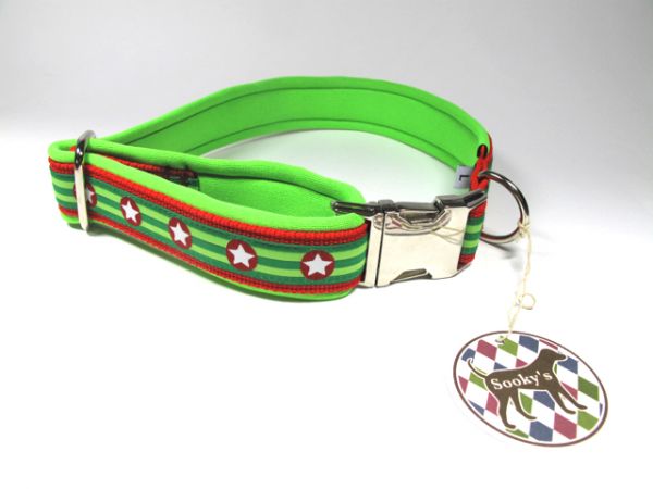 Sooky's Stars & Stripes Gurthalsband mit Neopren Fütterung Größe L (44-55 cm Halsumfang)